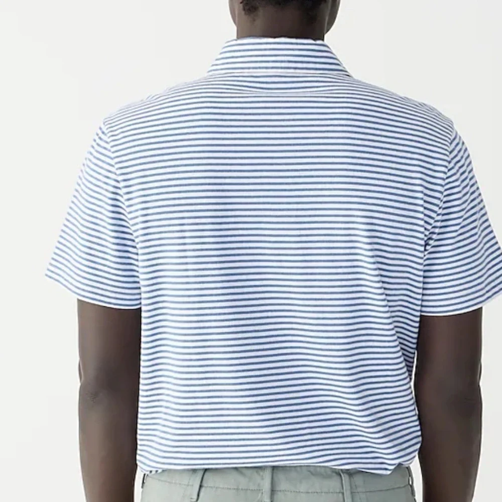 J crew Sueded cotton polo shirt in stripe